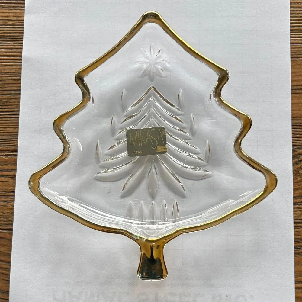 Mikasa Gold-Trimmed Holiday Tree Plate